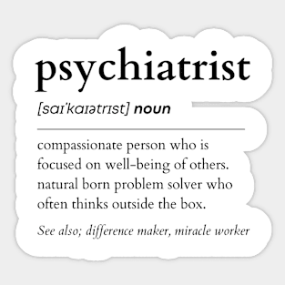 Psychiatrist Noun Sticker